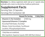 PURE® Liposomal Vitamin C 2100mg - 180 Capsules, 60 Servings - High Absorption Immune Support Supplement with Sunflower Lecithin - Bioavailable Antioxidant for Collagen & Skin - Made in USA