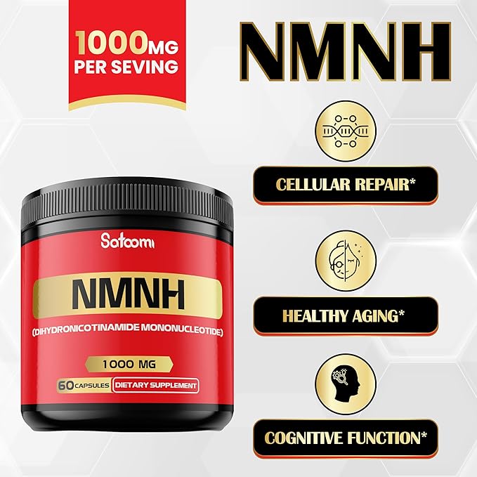 NMNH (Dihydronicotinamide Mononucleotide) -NMN Supplement Alternative - 1000mg per Serving NAD Supplement to Support NAD - 60 Capsules - 30 Days Supply
