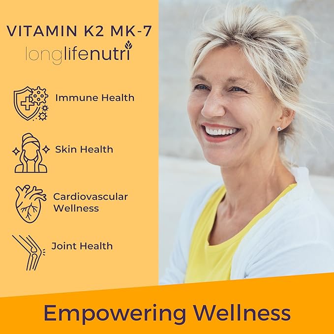 LongLifeNutri Vitamin K2 MK-7 100 mcg & Maqui Berry 1000 mg Bundle – 120 Veg Capsules + 240 Veg Capsules, 4-Month Supply, Bone, Circulation & Antioxidant Support, Lab Tested, Non-GMO, Made in USA