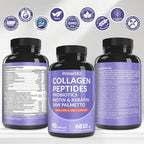 27-in-1 Hair Skin and Nails Vitamins (6810mg) with Biotin 10000mcg - Collagen Supplements for Men and Women - Keratin Supplements with Probiotics and Saw Palmetto, 90ct (2-Pack)