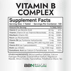 Built by Nature Vitamin B Complex – Super B Complex Vitamins for Women & Men – Energy, Stress & Immune Support – High Potency B Vitamins Complex with B12 – 180 Tablets