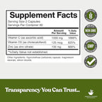 American Standard Supplements Zinc 100mg, Vitamin C 1000mg, and Vitamin D3 5000 IU (125mcg) Per Serving - Gluten Free, Non-GMO, 120 Capsules, 60 Servings