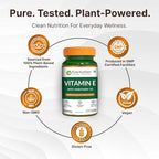 Pure Nutrition Vitamin E with Wheatgerm Oil, 1020mg |120 Caps | Natural Source of Vitamin E | Hair and Skin Supplement | Non GMO