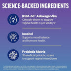 Force Factor Vaginal Health Probiotic Supplement for Women with KSM-66 Ashwagandha & 5B CFUs for pH Balance, Vaginal Flora & Hormone Balance Support, Women’s Wellness, Tropical Punch, 60 Soft Chews