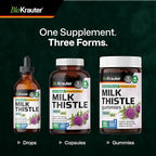 BIO KRAUTER® Milk Thistle Supplement - Liquid Pure Vegan Milk Thistle Extract 680 mg per Serving 4 Fl.Oz 56 Days of Supply - Liver Cleanse & Detox, Сontains Silymarin - Alcohol & Sugar Free