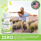 Triple Strength Omega 3 Fish Oil Supplements 2400mg | 120 Capsules, Burpless High Potency Lemon Flavor, High EPA DHA for Men & Women Ultra Pure Softgels | Joint Support, Eyes, Heart Brain Health Pills