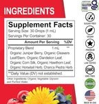 Kidney Support Supplement Bladder Health - Organic Renal Cleanse Supplements Drops Juniper Berry Cleavers Dandelion - Renal Kidney Cleanse Detox Urinary Tract Herbal Bladder Support Flush Kidneys 1oz
