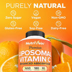 Nutrivein Premium Liposomal Vitamin C Supplement 1650mg - 180 Caps: High-Absorption High Dose Vitamin C Capsules for Whole-Body Defenses & Overall Well-Being