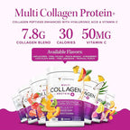 Multi Collagen Peptides Powder for Women - Hydrolyzed Flavored Collagen Powder for Women with Types I II III V & X Vitamin C & Hyaluronic Acid for Hair Skin and Nails (Pink Lemonade) - 30 Servings