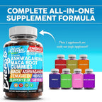 Ashwagandha Maca Root Gummies with Fenugreek Hibiscus Slippery Elm Saffron Extract & Beta Carotene | Peach Flavor Vegan Gummy Vitamins Adaptogen Cortisol Supplement Energlo by Clean Nutra (2)