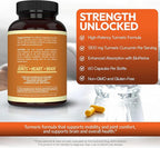 Arazo Nutrition Turmeric Curcumin with BioPerine 1300mg with Black Pepper - Joint Support Nutritional Supplements - 100% Herbal Tumeric Root Capsules (Pack of 2)