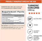 NatureWise Turmeric Curcumin with Black Pepper 2600mg - Ultra Absorption Turmeric Curcumin Supplement + BioPerine - Naturally-Sourced, Vegan, Non-GMO, USA Manufactured - 120 Capsules[30-Day Supply]