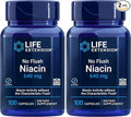 Life Extension No Flush Niacin,B3 for Heart Health,Cholesterol & Energy Support,Non-GMO,Gluten-Free,100 Capsules,(Pack of 2)