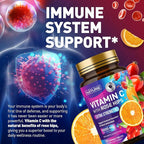 Built by Nature Chewable Vitamin C with Rose HIPS - 1000mg Immune Support Supplement - Non-GMO, Gluten-Free, Vegan - Powerful Antioxidant for Energy & Collagen Boost - Orange Flavor – 120 Tablets