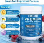 Premium Feminine Balance Gummies - Upgraded Formula with Probiotics, Evening Primrose, Inositol, VIT C & E - Sugar Free, No Artificial Flavors,Vegan Vaginal pH Support & Odor Control,60 (Mixed Berry)
