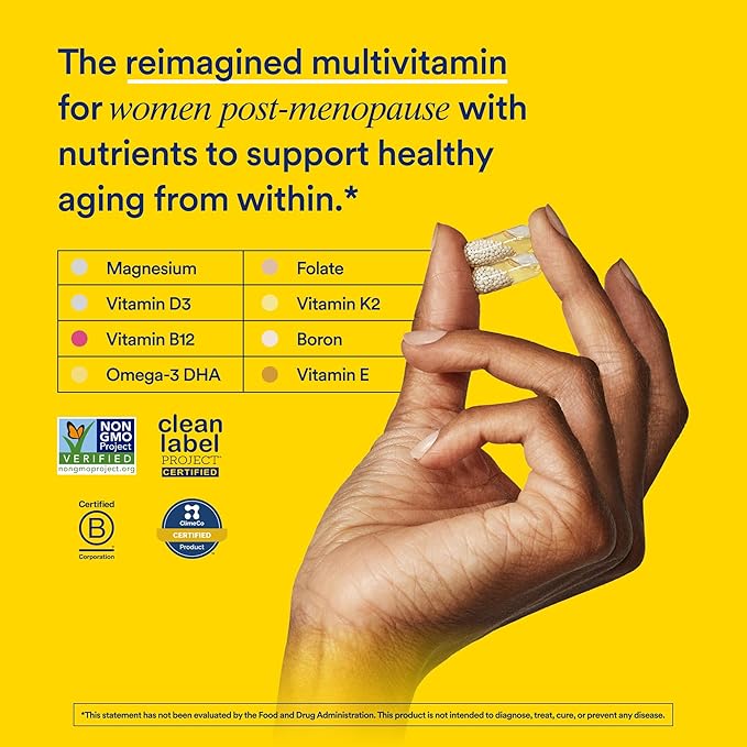 Ritual Women’s 50+ Daily Multivitamin - Key Essential Vitamins and Minerals to Support Menopause, Energy, Heart, Bone, Brain Health* - Including Folate, DHA - Vegan - Mint - 60 Capsules - 30 Servings
