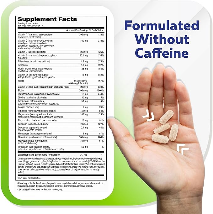 Focus Factor Adults Extra Strength, Brain Supplement for Memory, Concentration and Focus - Complete Multivitamin with DMAE, Vitamin D, DHA - Trusted Health Vitamins, 120 Count (Pack of 3)