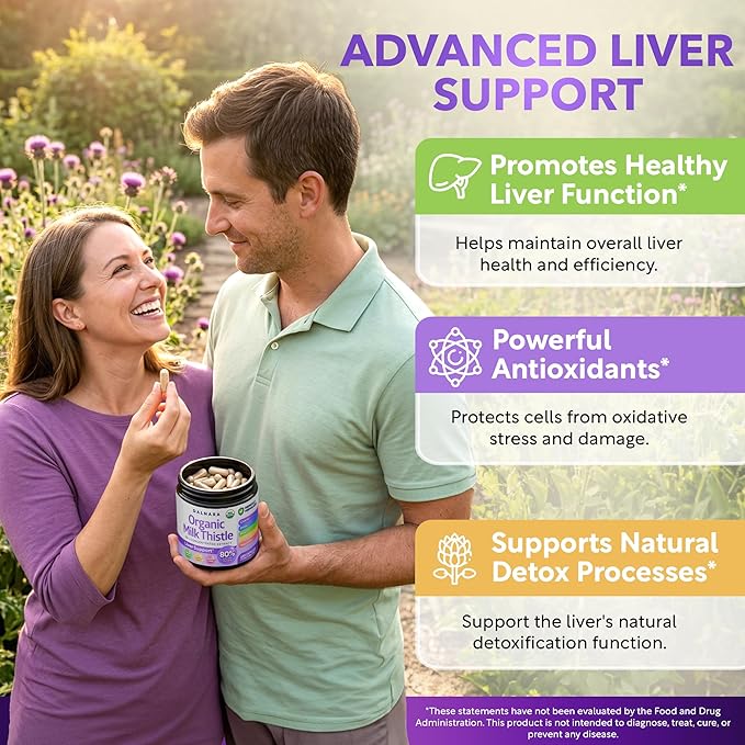 Milk Thistle Capsules 120 Counts, Premium Herbal Liver Support Formula, Non-GMO and Third-Party Tested, Supports Natural Detox, Cleanse & Repair