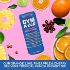GYM WEED Athletic Focus Drink with KSM-66 Ashwagandha, Lion's Mane Mushroom, L-Theanine, 200mg Green Tea Caffeine with Natural Sweeteners Tropical Punch Flavor, 12 Pack
