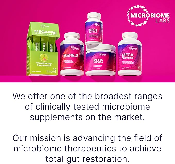 Microbiome Labs RestorFlora - Men's & Women's Probiotics for Digestive Health & Gut Reset - Spore Based Saccharomyces Boulardii Probiotics to Help Restore Microbial Balance (21 Capsules)