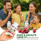 LANDAU 500mg Chewable Vitamin C Candy for Kids & Adults – Easy-to-Take Vitamin C Supplement with Acerola – Kosher & Made in The USA – Great Tasting Berry Flavor, 250 Tablets
