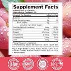 Iron Supplement for Women - Iron Gummies with Vitamin B6, B12, C, Zinc, Folate for Adults & Kids - Support Blood Builder, Iron Deficiency, Anemia, Energy Boost - Sugar Free 60ct Peach Flavor