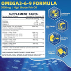 Triple Omega 3-6-9 Fish Oil 2000mg with Vitamin E - EPA & DHA Fatty Acids Supplement - Supports Heart, Brain, Eye, Skin & Immune Health - Includes Flaxseed & Borage, Non-GMO, 120 Softgels