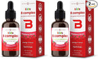 NutraChamps Vitamin B Complex for Kids, B1, B2, B3, B6, B7, B9 & Methyl B12, Kids B Complex Liquid Drops Supplement, Energy, Focus, Metabolism, Natural Berry, 120 Servings, 4 Month Supply (Pack of 2)