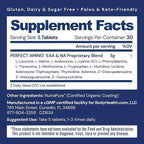 BodyHealth PerfectAmino (150 ct) Easy to Swallow Tablets, Essential Amino Acids Supplement with BCAAs, Vegan Protein for Pre/Post Workout & Muscle Recovery with Lysine, Tryptophan, Leucine, Methionine