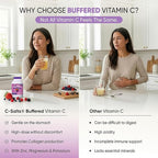 C-Salts Vitamin C Powder - 100% Pure Buffered Ascorbic Acid Powder for Daily Immune Support & Collagen Production - Stomach-Friendly Organic Vegan Non-GMO Sugar-Free - 84 Servings - Mixed Berry, 8oz
