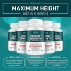 Height Growth Maximizer, Calcium, Vitamin D3 and Zinc Blend Pills, Bone Growth Supplement for Kids and Teens, Bone Strength, Density Support, GMO-Free, Gluten-Free, Made in USA, 120 Caps