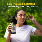 Amazing Herbs Premium Black Seed Oil - Gluten Free, Non GMO, Cold Pressed Nigella Sativa Aids in Digestive Health, Immune Support, Brain Function - 16 Fl Oz (Pack of 2)