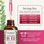 Organic Vitamin B12 1000 mcg Sublingual Liquid Drops For Adults, 1 Year+ Supply - 2 oz, Methylcobalamin & Adenosylcobalamin - Bioactive Blend for Energy, Clarity & Focus - Vegan, Non-GMO, Unflavored
