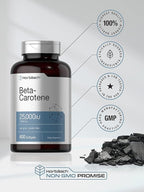 Horbäach Beta Carotene Supplement | 25000 IU Softgels | 7,500 mcg | Vitamin A | 400 Count | Non-GMO and Gluten Free Formula