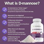 D-Mannose 1000mg Capsules with Cranberry Juice Powder, Hibiscus, and Dandelion Extracts - 30 Day Supply for Urinary Tract Health