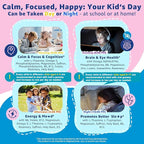Saffron + Magnesium Glycinate+ Omega-3 - Calm Focus Gummies for Kids 4+, Saffron Extract Supplement with L-Theanine, Holy Basil, Rosemary, B6, B9, B12, D3 for Happy Mood, Cognition, ZZz, Sugar Free