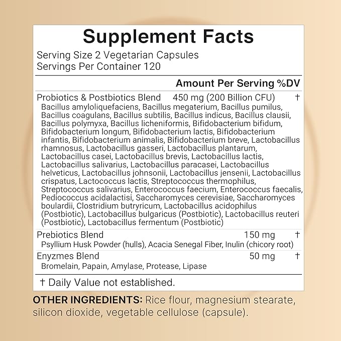 NatureBell Probiotic 200 Billion CFU – 40 Strains Per Serving | 240 Veggie Capsules with Prebiotics and Probiotics – Full Spectrum Complex with Enzymes – Daily Probiotics for Women & Men