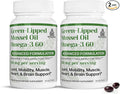 TURNER New Zealand Green Lipped Omega-3 Mussel Oil, 53x Higher Potency with UAF1000+ Super Antioxidant, No Fishy Aftertaste, 2 Bottles, 120 Softgels