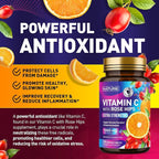 Built by Nature Chewable Vitamin C with Rose HIPS - 1000mg Immune Support Supplement - Non-GMO, Gluten-Free, Vegan - Powerful Antioxidant for Energy & Collagen Boost - Orange Flavor – 120 Tablets
