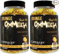 CONTROLLED LABS Orange Oximega Fish Oil Supplement 120 Softgels, EPA and DHA, 2000mg Omega- 3 Fatty Acids, Citrus-Flavor, Burpless Softgels (Pack of 2)