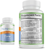 Nutranize Zone Twin-Pack Supplement System - Pharmacist-Designed Morning & Bedtime Capsules with Magnesium Glycinate, Vitamin D3, K2 MK7, Methylfolate, Chromium, Melatonin - 30 Day Supply (120 Count)