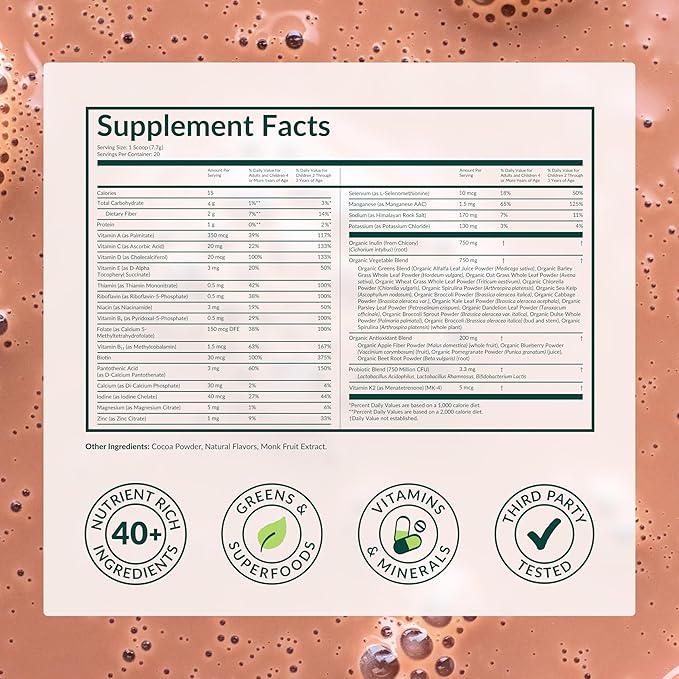 Beam Kids Multivitamin Powder – Kids Vitamins with Greens, Probiotic & Prebiotic, Immune Support for Children & Toddlers, No Artificial Sweeteners, For Picky Eaters, 20 Servings, Chocolate Chip Cookie