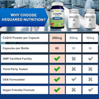 aSquared Nutrition CoQ10 200mg - 60 Capsules - CO Q 10 Supplement - Coenzyme Q10 Ubiquinone Pills - Vegan CoQ-10 Extra Antioxidant Vitamin - Alternative to Softgels & Gummies