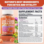 Milk Thistle Liver Detox Gummies, 18-IN-1 Liver Cleanse Detox & Repair Supplement with Berberine, Chicory Root, Turmeric, Artichoke, Dandelion Root, Chanca Piedra, Vitamins B6 B12-Sugar Free,Pack of 2