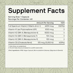 Nutriissa Full-Spectrum Vitamin K 6200 mcg – K1, K2 (MK-4, MK-7, MK-9) with Vitamin D3 – Bone & Heart Health – EPEB Certified for Purity & Potency – 60 Capsules