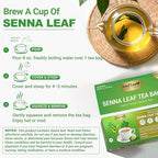 LeafLea 40 Senna Tea Bags – 100% Pure Senna Leaves, Herbal Laxative Tea for Gentle Constipation Relief, Caffeine-Free, Sugar-Free, Gluten-Free, Non-GMO, Vegan, Supports Digestive Health