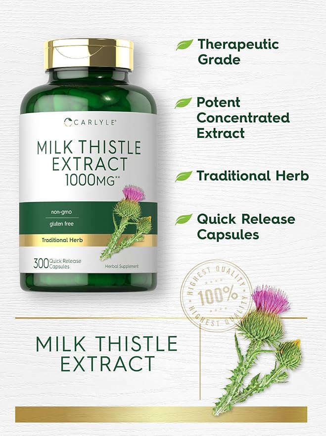 Carlyle Milk Thistle | 300 Capsules | Non-GMO, Gluten Free Extract