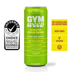 GYM WEED Athletic Focus Drink with KSM-66 Ashwagandha, Lion's Mane Mushroom, L-Theanine, 200mg Green Tea Caffeine with Natural Sweeteners Pear Pineapple Flavor, 12 Pack