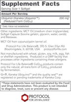 PROTOCOL FOR LIFE BALANCE Ubiquinol 200mg - Bioavailable CoQ10 Softgels - Heart Health Support - Oxidative Stress Quencher - Soy Free & Dairy Free - 60 Softgels