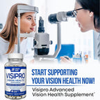 VISIPRO® 20-20 New Vision Health Supplement - Advanced Eye Vision Vitamins for Complete Eye Health, Vision Support & Macular Free Radical Defense - 60 Veggie Caps